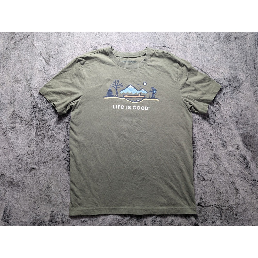 Life Is Good Short Sleeve Shirt Men's Size Medium Green